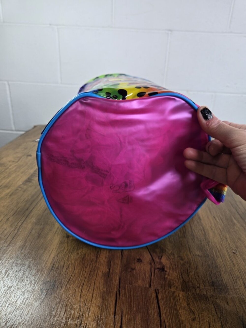 vtg 90s Lisa Frank Rainbow Straps Hunter Cheetah Purple Duffle Bag RARE - Picture 5 of 14